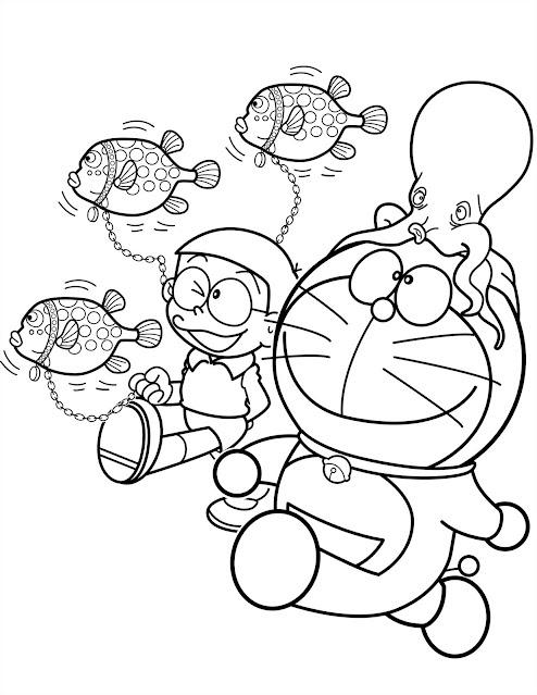 Get free Doraemon coloring pages for kids