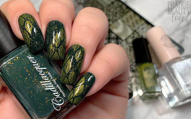 Prairie Beauty Nail Art Forest Green Leaves Nails Ft Cadillacquer Enchanted Forest