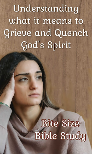 A Short Bible study offering Helpful insights for understanding what it means to grieve and quench God's Spirit.