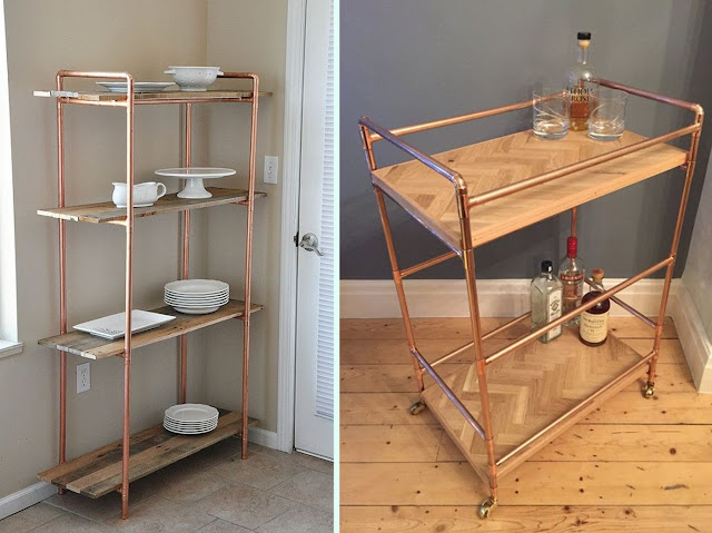 DIY: móveis e objetos de decoração com canos de cobre