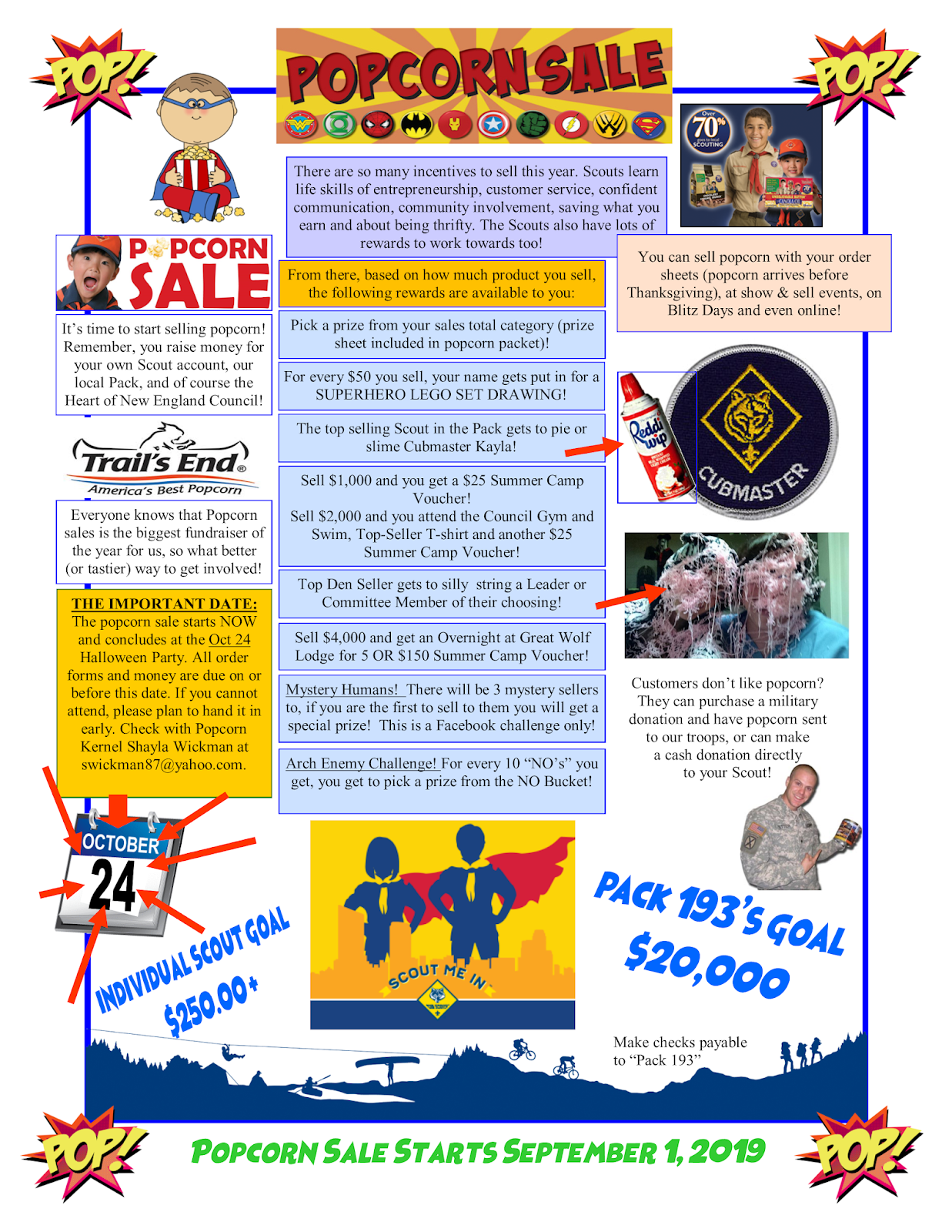 Cub Scout Pack 193 Popcorn Fundraiser