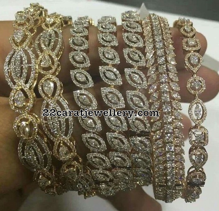 Classic Diamond Bangles Jewellery Designs