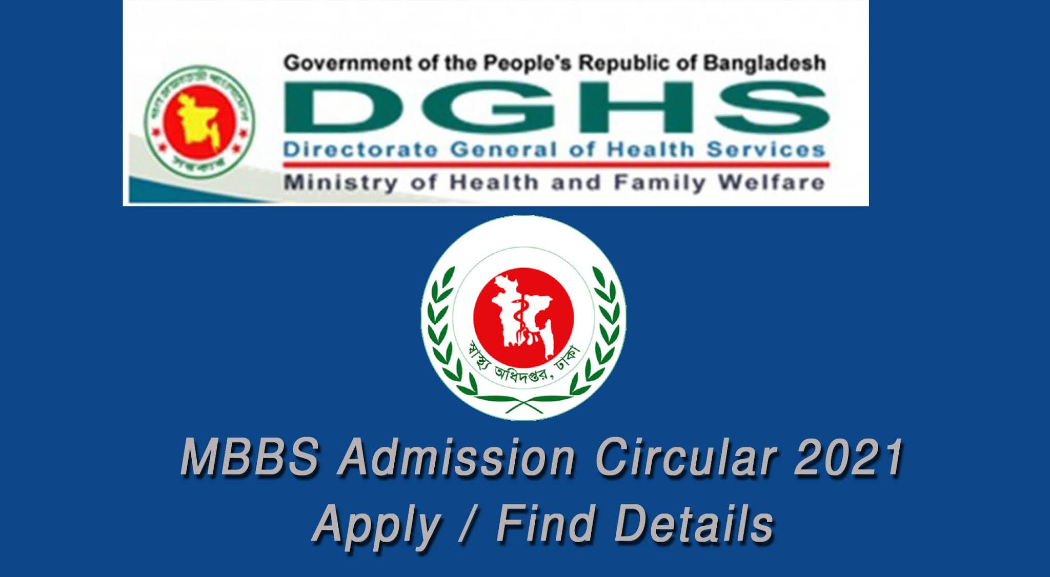 1st Year MBBS Admission Circular 20202021