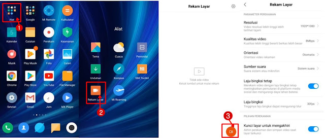 cara merekam layar hp xiaomi