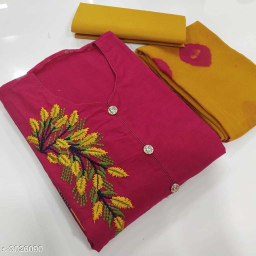Dress Materials: Slub Cotton : ₹650/- free COD WhatsApp +919730930485