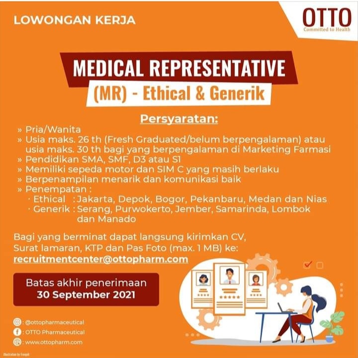 Loker BUMN OTTO Pharmaceutical 24 Agustus 2021