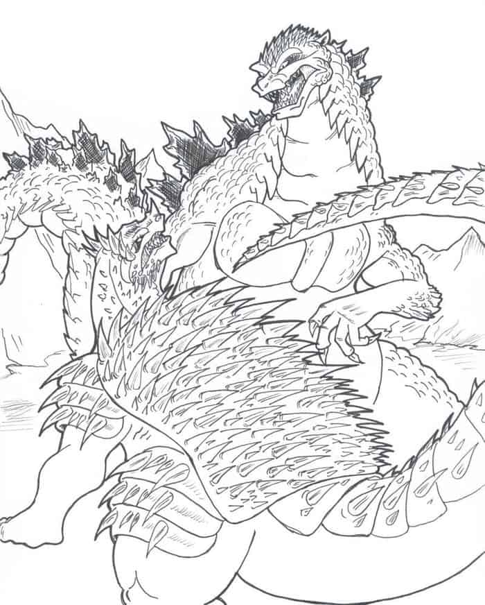 Godzilla Coloring Pages Yuk Sebar