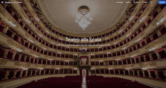 La landing page della sezione di Google Arts & Culture dedicata a La Scala.