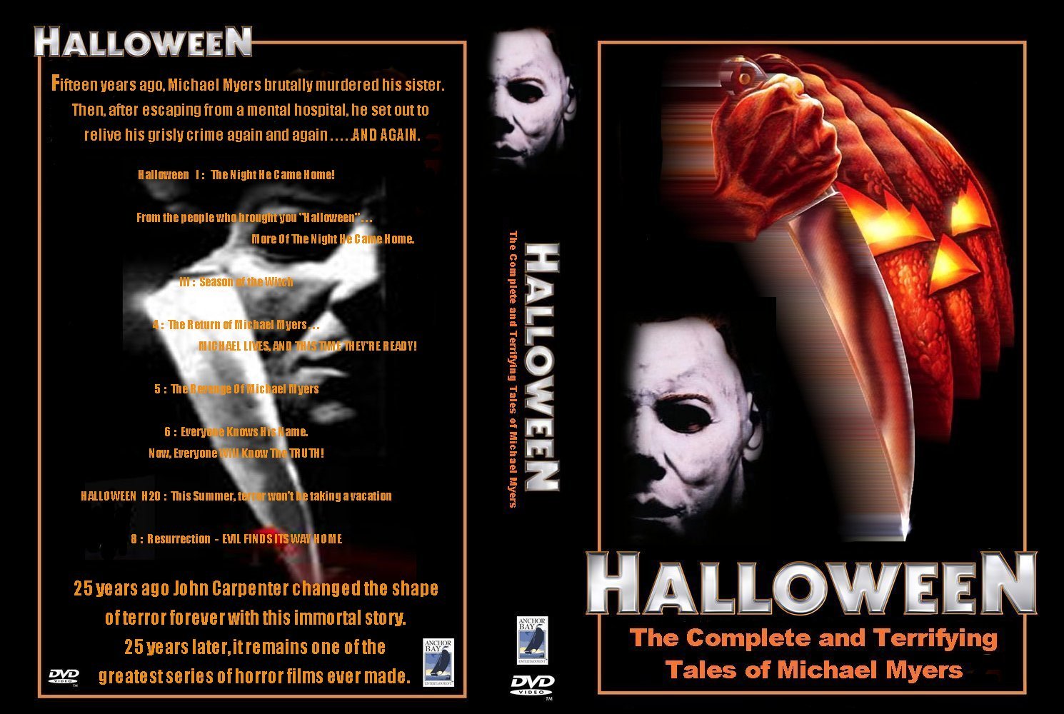 The Horrors of Halloween HALLOWEEN Franchise (19782009) Boxset Ads, DVD and Bluray Covers