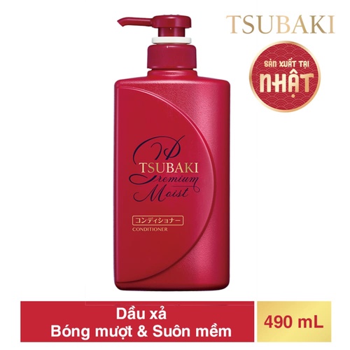 DẦU XẢ DƯỠNG TÓC BÓNG MƯỢT PREMIUM MOIST CONDITIONER 490ML – TSUBAKI, My Pham Nganh Toc