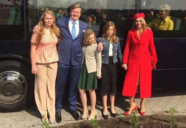 King Willem-Alexander, Queen Máxima, Princess Catharina-Amelia, Princess Ariane and Princess Alexia attend King's Day 2018 celebrations in Groningen