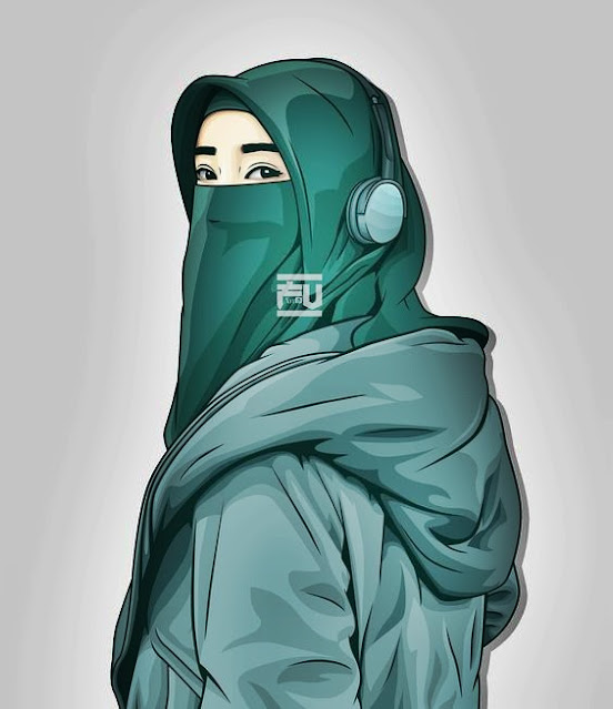 Gambar kartun muslimah bercadar