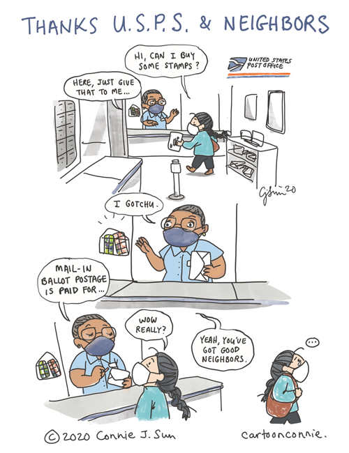 cartoonconnie comics blog: Thank You, USPS and Good Neighbors