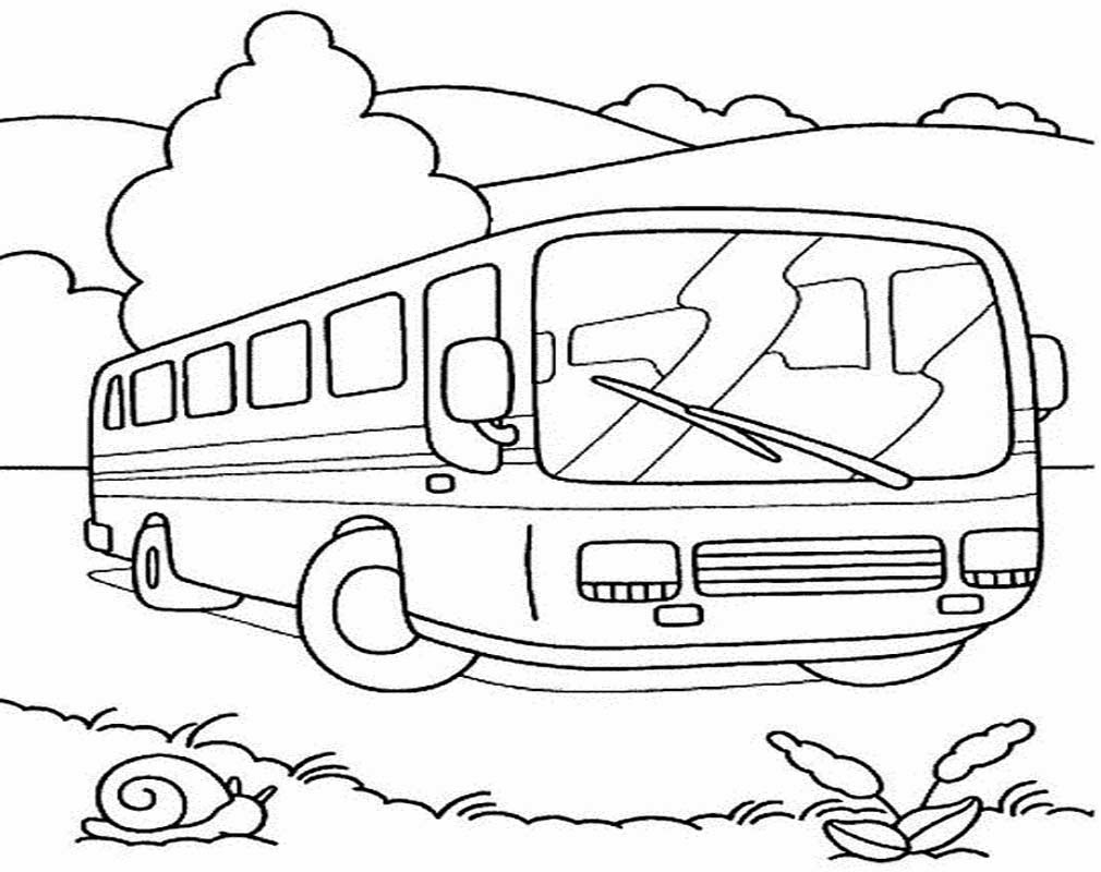 Contoh Gambar Mewarnai Bus Kota KataUcap