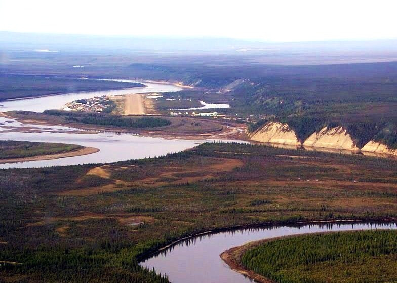 Ultima Thule Old Crow, an Arctic native village in Northern Yukon, Canada