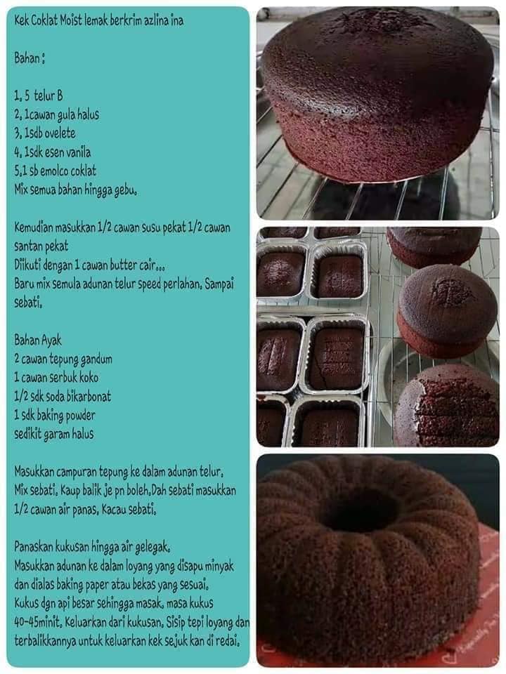 Azlina coklat resepi kek ina moist Resepi Puding