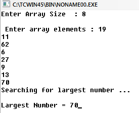 A Great Platform For Education.: C Program to Find Largest Element in Array