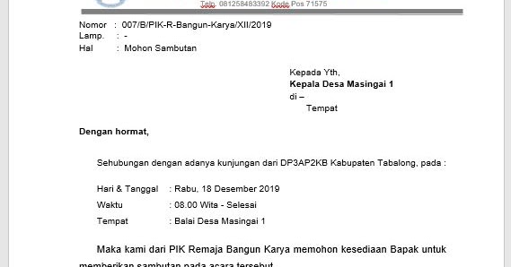 Contoh Surat Permohonan Sambutan - Mediasiana.com - Media Pembelajaran