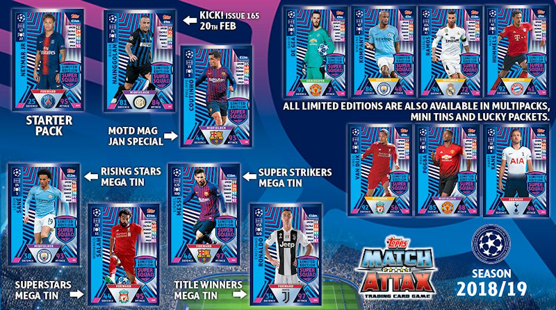 LE2 Vincent Kompany Limited Topps Match Attax 2018 2019 Champions League