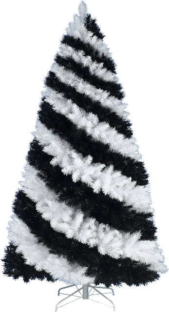 black white striped Christmas tree