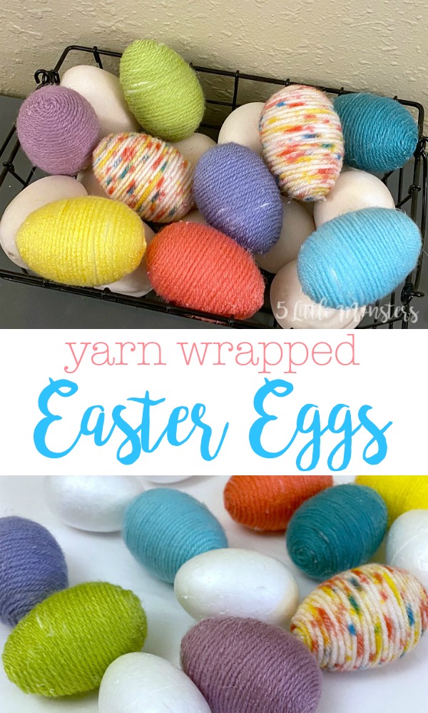 5 Little Monsters Yarn Wrapped Easter Eggs