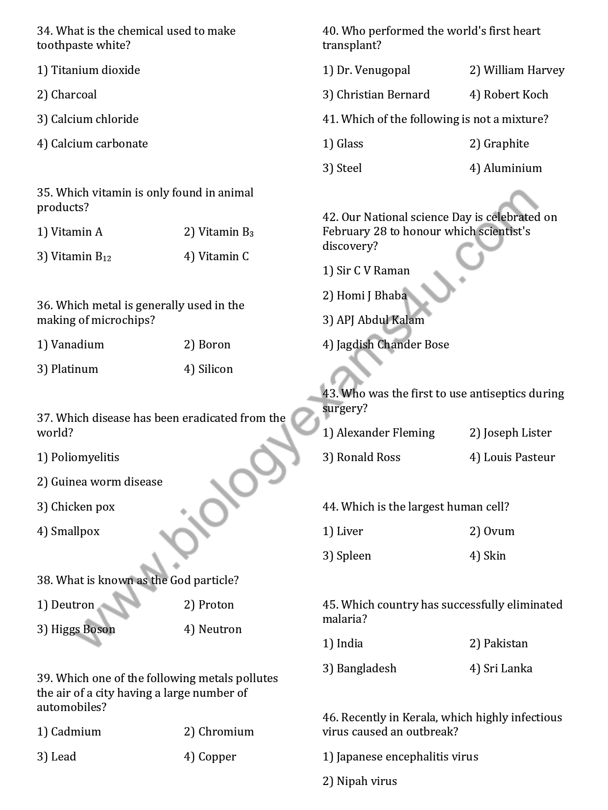 ICMR JRF Life Science 2019 Question Paper