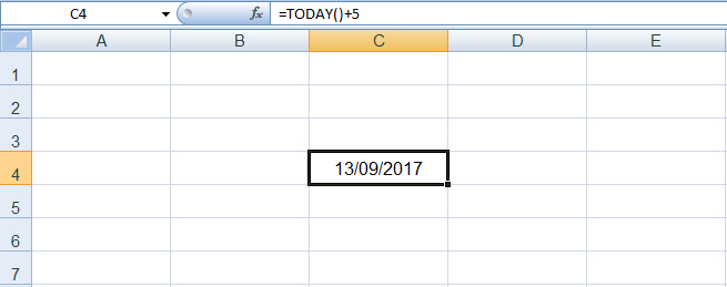 دالة التاريخ في Excel