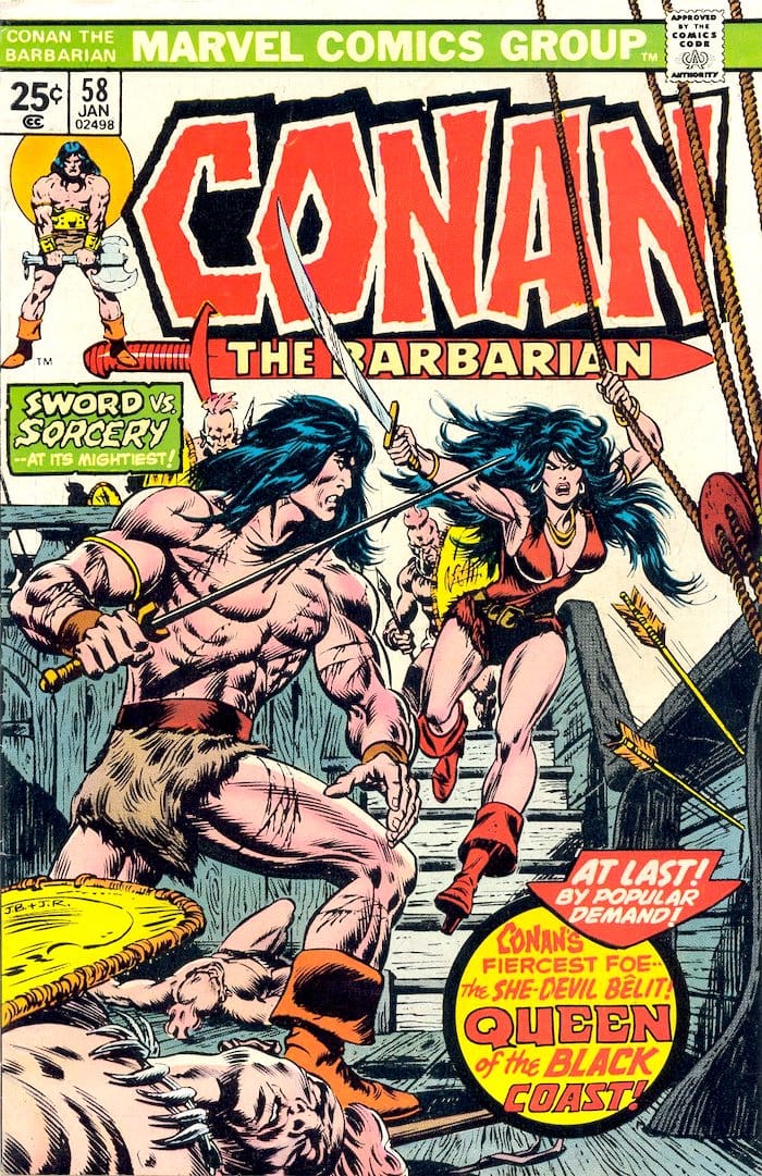 1st appearance Belit on Conan the Barbarian #58 marvel 1970s