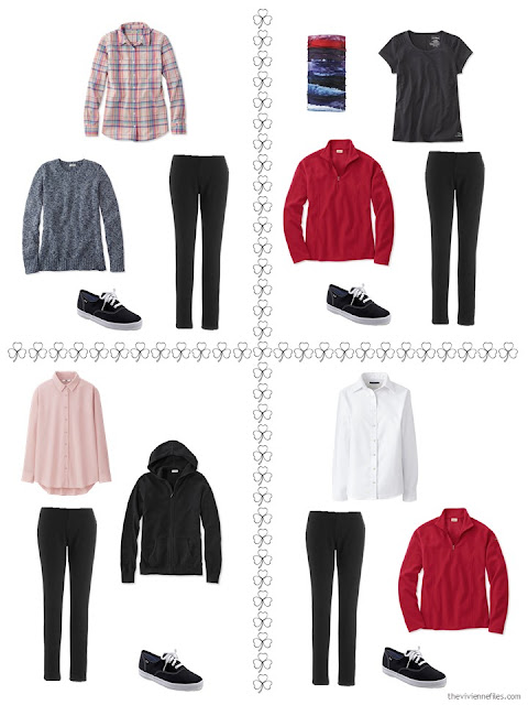 four ways to style black pants from a travel capsule wardrobe four ways to style black pants from a travel capsule wardrobe