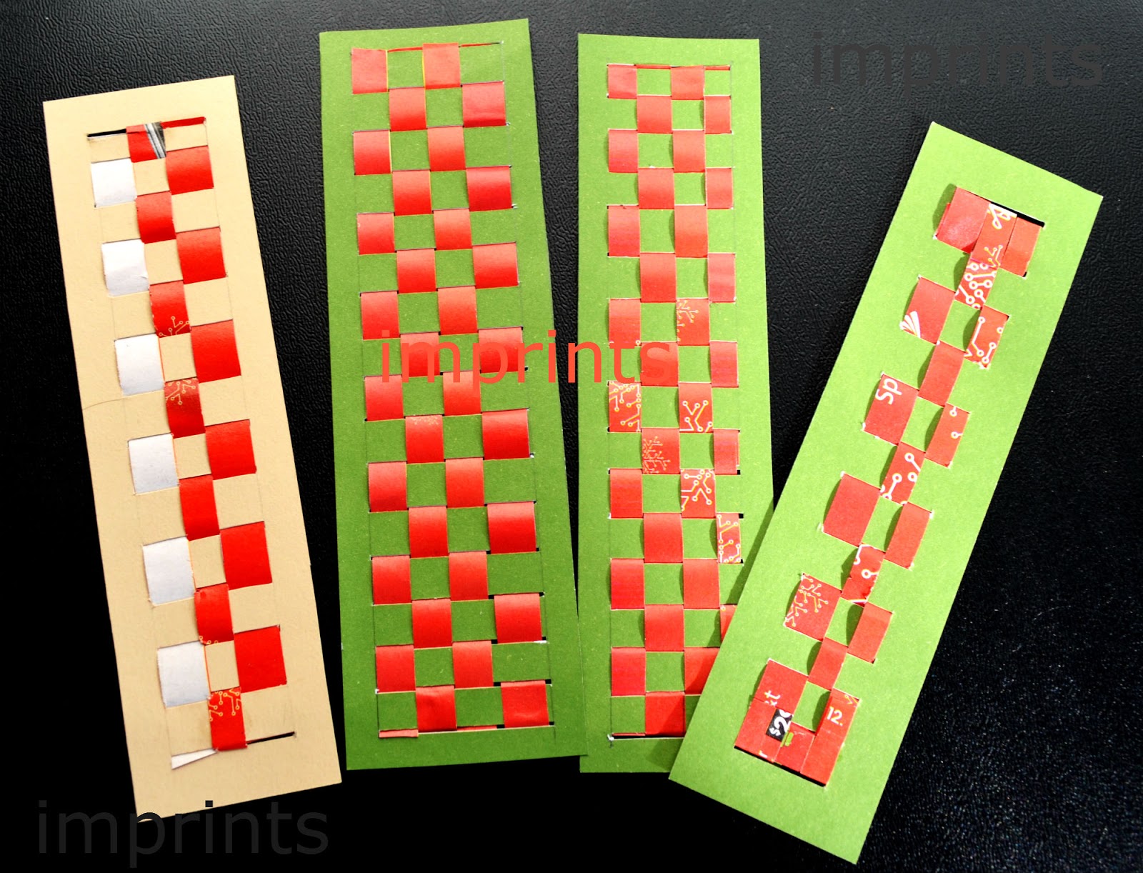 imprints handmade Paper weaves Woven bookmarks