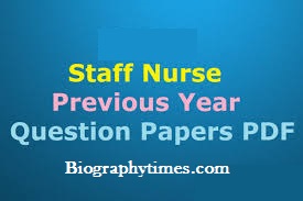 Gujarat Staff Nurse Old Paper PDF Download