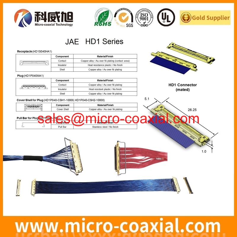 Custom IPEX cable eDP LVDS cable JAE FISEB20PHF13E LVDS cable