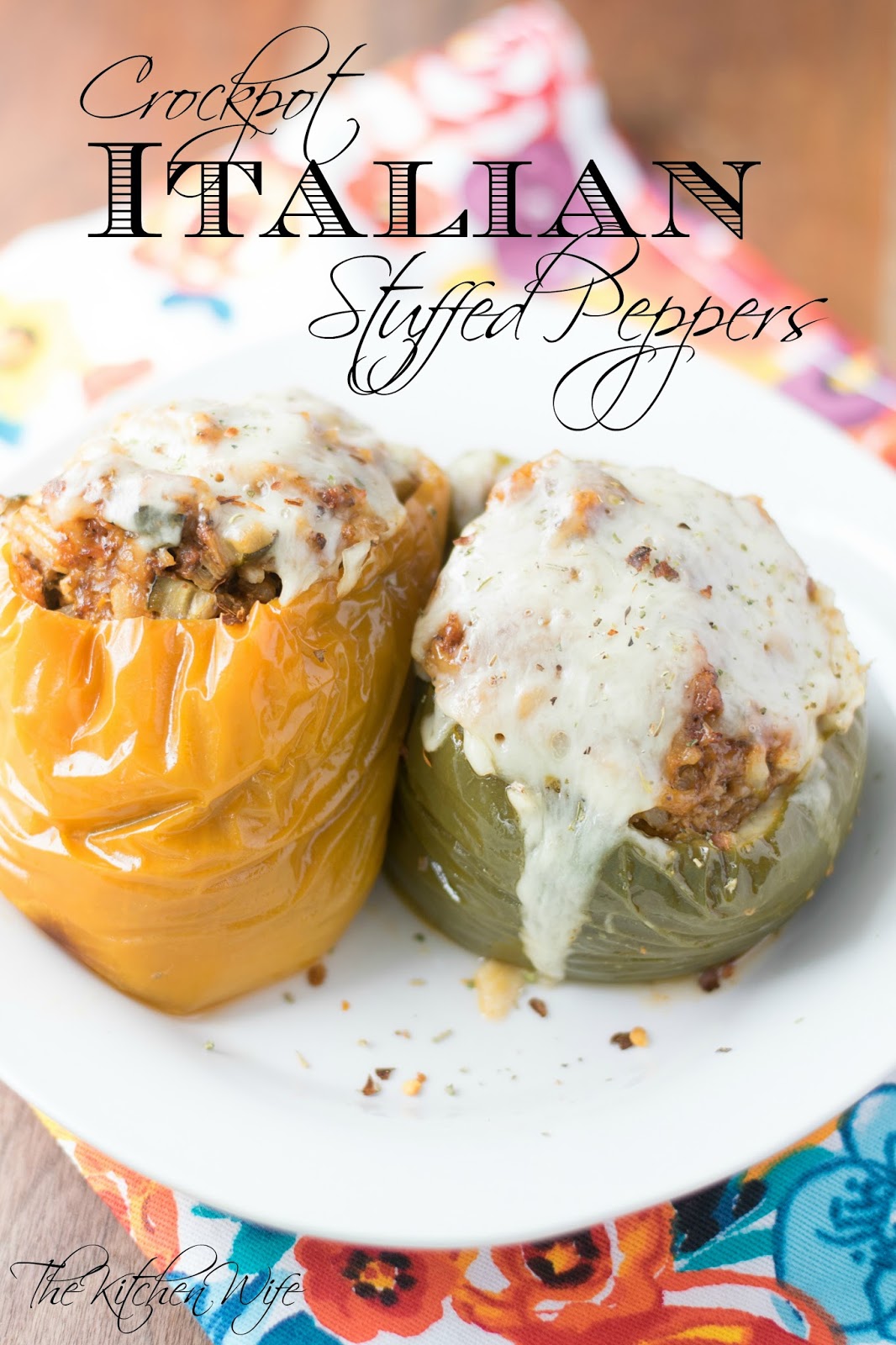 Crockpot Italian Stuffed Peppers Recipe The Kitchen Wife