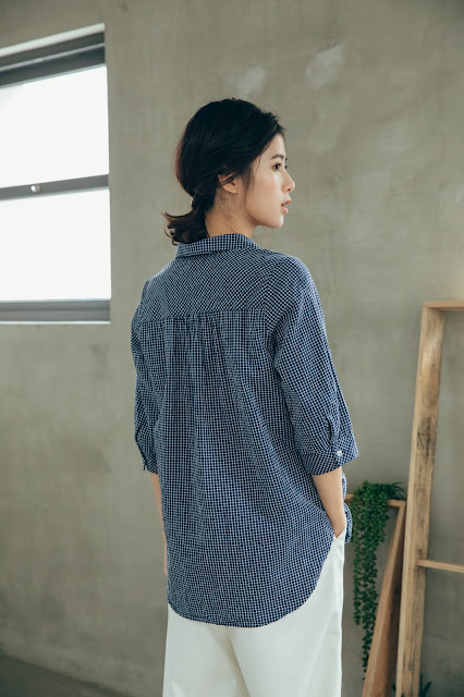 復刻-小塵埃七分袖U領開襟襯衫