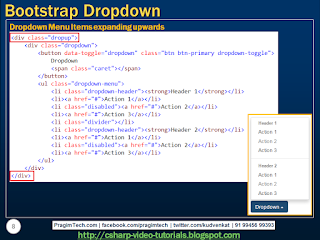Sql server, .net and c# video tutorial: Bootstrap dropdown