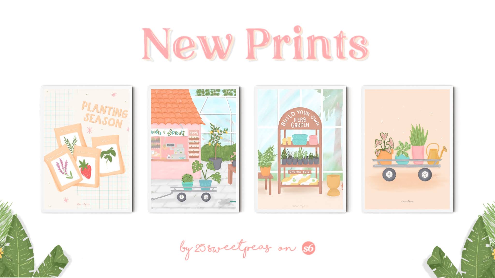 New Garden Shop Prints | 25 Sweetpeas by Sarah