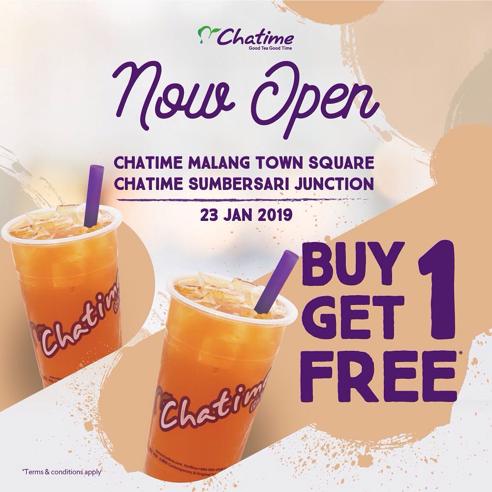 #Chatime - #Promo Opening Buy 1 Get 1 Free Malang Town Square & Sumber Sari Junction
