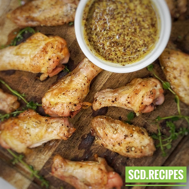 SCD Baked Chicken Wings with Honey Mustard Dipping Sauce