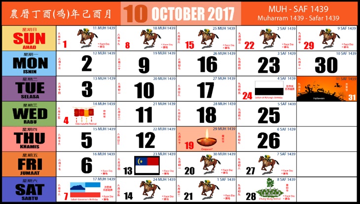 Kalender kuda 2017  Kalender lengkap cuti Malaysia 2017 