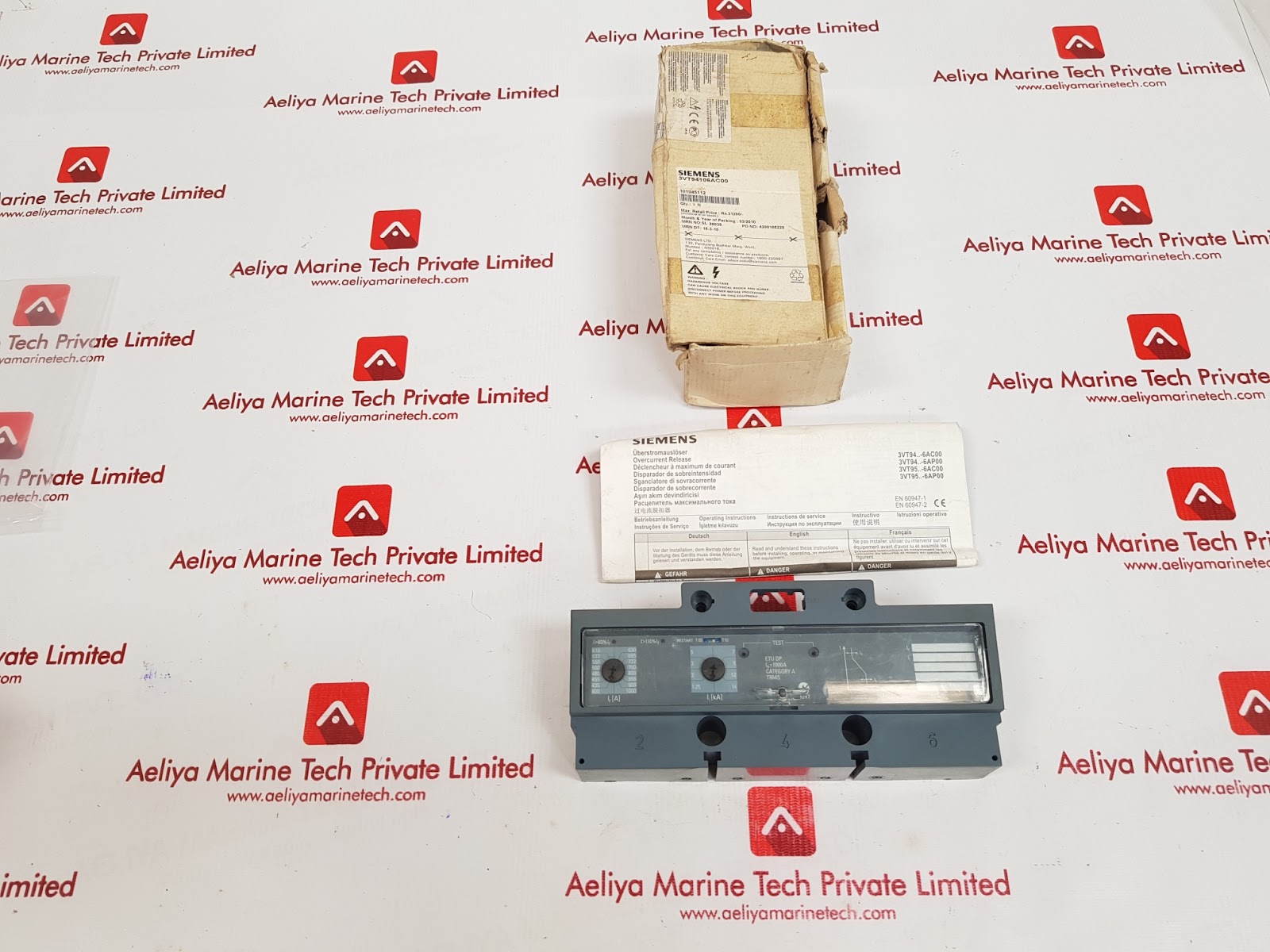 SIEMENS 3VT94106AC00 ELECTRONIC TRIP UNIT 101945112 Aeliya Marine