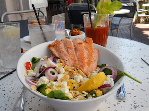 A gorgeous Salmon Salad lunch at Shooter's in Ft. Lauderdale