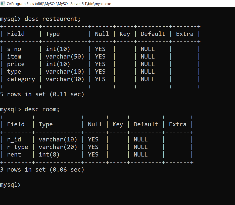 Hotel Management using Python and MySQL