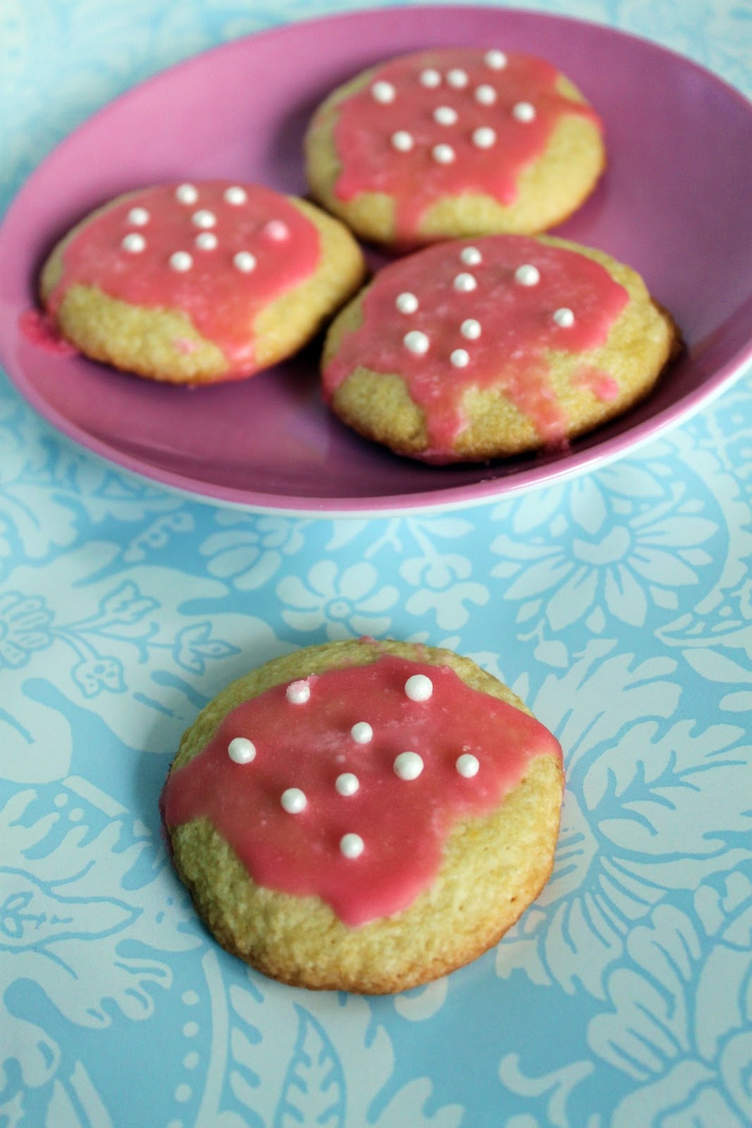 Clutzy Cooking Cherry Glazed Sugar Cookies