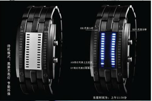 LED indicator watch