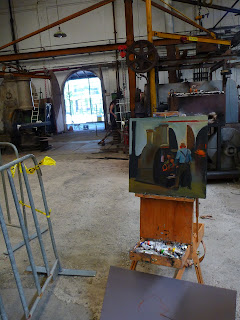 Jane Bennett, industrial heritage artist at the Australian Technology Park Open Day, Eveleigh