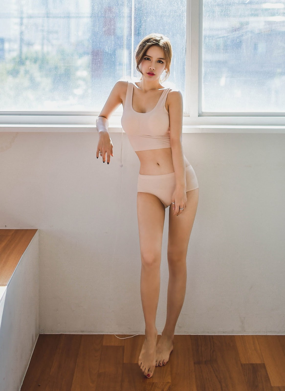 Korean model and fashion - Hyun Jung - Brown Innerwear