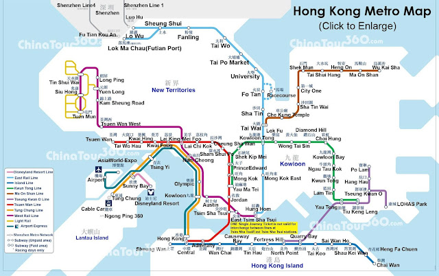 Mapa do metrô de Hong Kong