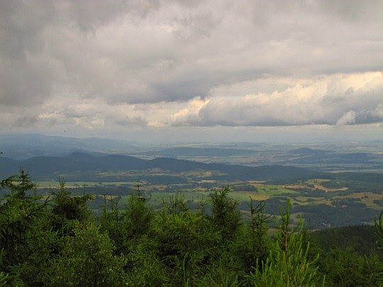 Góry Bardzkie z Jawornika Wielkiego. Góry Bardzkie z Jawornika Wielkiego.