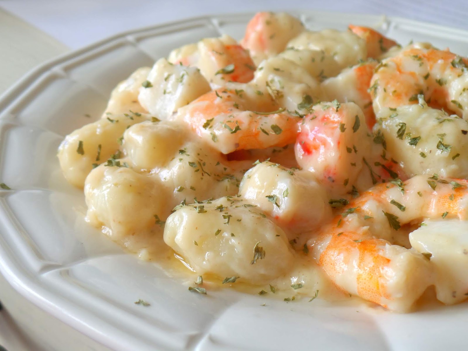 Welcome Home Blog: Shrimp and Gnocchi in Parmesan Cream