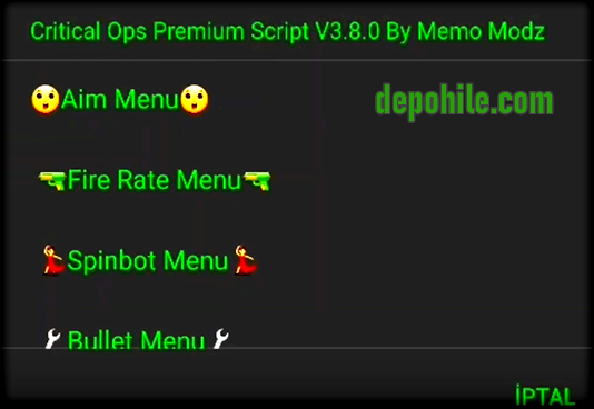 Critical Ops v1.13.0.f975 Memo Script Aim, Spin, Magic Bullet Hilesi